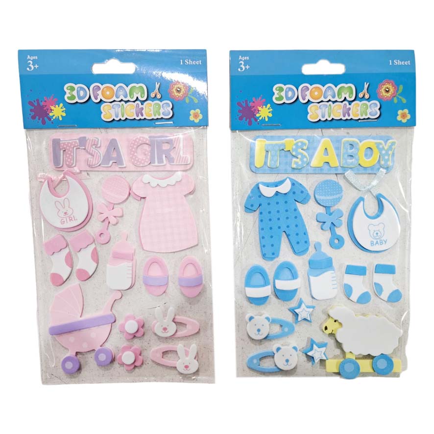 STICKER GOMA EVA 3D BABY SHOWER C/U /503