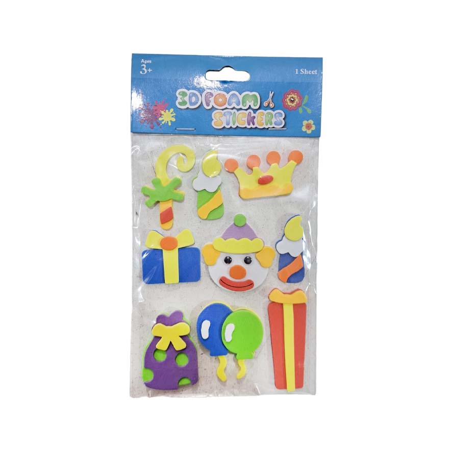 STICKER GOMA EVA 3D PAYASO C/U /50211