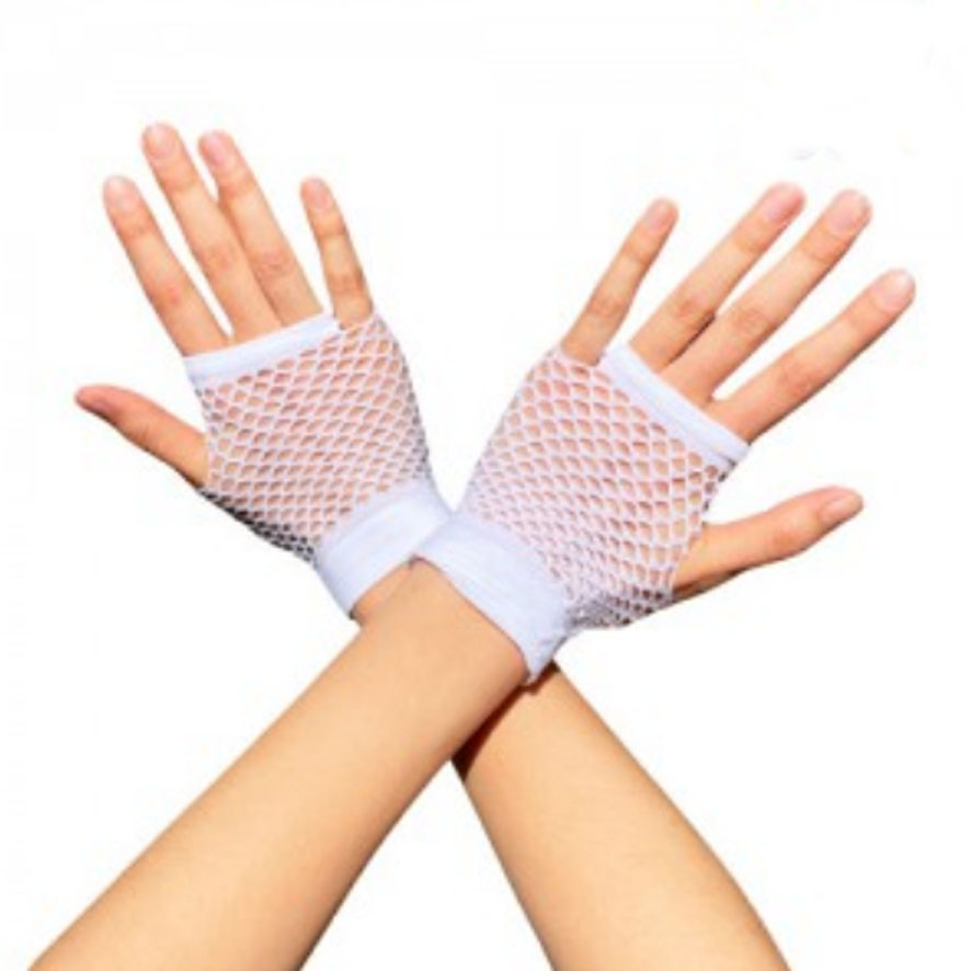 GUANTES DE RED CORTOS RETRO BLANCO C/U