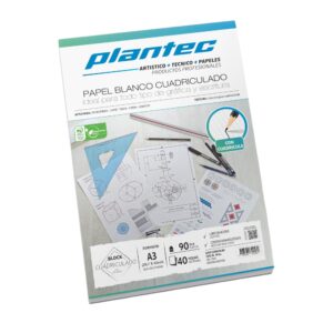 BLOCK CUADRICULADO ENCOLADO A3 90GR 40H PLANTEC C/U /15648