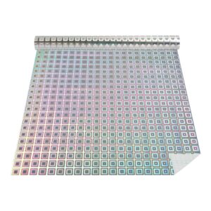 ROLLO ADHESIVO LAMA 45CM X10MT HOLOGRAFICO PLATA CUADROS C/U