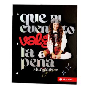 CARPETA 2 TAPAS N3 SKYCOLOR MARGARITA NEGRA C/U
