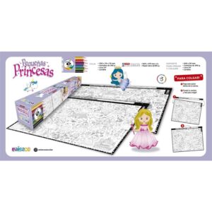 2 LAMINAS PARA PINTAR 64 X 48 CMS + LAPICES DE COLORES + 2 SOPORTES (PARA COLGAR) PEQUEÑAS PRINCESAS