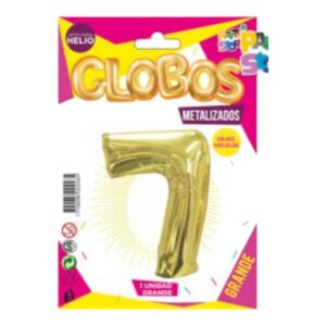 GLOBO METAL GRANDE N7 ORO PARTY C/U