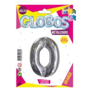 GLOBO METAL GRANDE N0 PLATA PARTY C/U