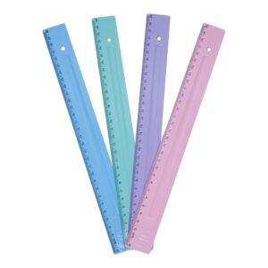 REGLA 30CM PASTEL POLI C/U