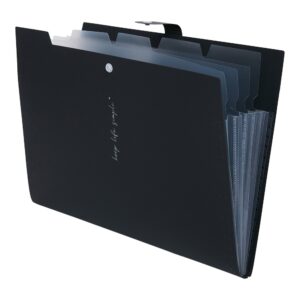 CARPETA DECORADA 5 DIVISIONES NEGRA POLI C/U