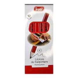 LAPIZ GRAFITO CARPINTERO ROJO TRABI X12U