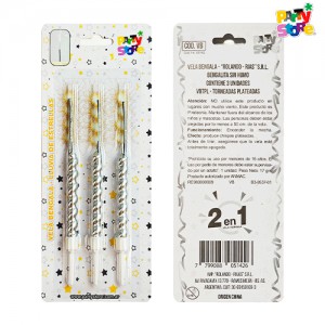 VELA BENGALA ESPIRAL PLATEADA X 3U PARTY STORE