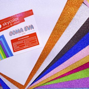 GOMA EVA SKYCOLOR GLITTER GRIS TOP X10U