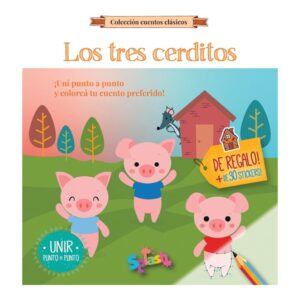 LIBRO LOS TRES CERDITOS PUNTO A PUNTO 21X27CM 24PAG SPLASH C/U /8005