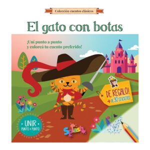 LIBRO EL GATO CON BOTAS PUNTO A PUNTO 21X27CM 24PAG SPLASH C/U /8003
