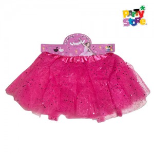 TUTU NEON FLUO ROSA GLITTER 30CM C/U