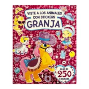 LIBRO VISTE A LOS ANIMALES GRANJA 21X26CM 16PAG C/STICKERS RUY C/U