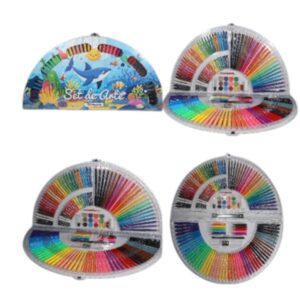 SET DE ESCRITURA Y COLOREO SEMICIRCULO 65,5X34X5CM 130PZS C/U