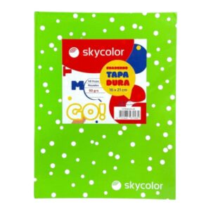 CUADERNO N1 16X21 LUNAR VERDE MANZANA 48HJS RAYAS 90GR SKYCOLOR X5U