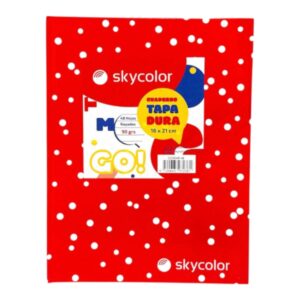 CUADERNO N1 16X21 LUNAR ROJO 48HJS RAYAS 90GR SKYCOLOR X5U