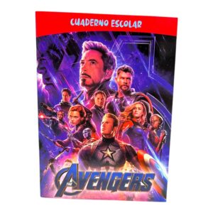 CUADERNO 15X21 TAPA FLEX 24HJS RAYAS AVENGERS C/U