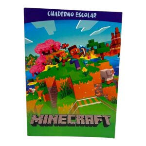 CUADERNO 15X21 TAPA FLEX 24HJS RAYAS MINECRAFT C/U