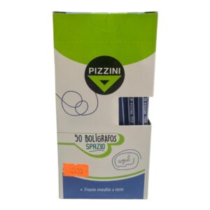 BOLIGRAFO AZUL CUERPO RAYADO PIZZINI X50U /B40AZ