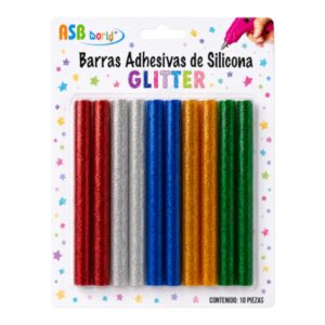 SILICONA EN BARRA GLITTER FINA 7MM ASB X10U