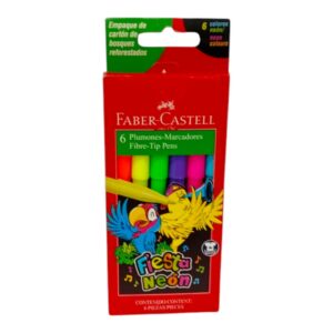 MARCADOR ESCOLAR LARGO FABER CASTELL NEON X6U